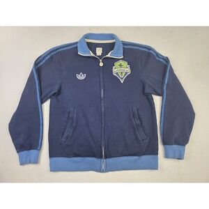 Adidas Seattle Sounders Full Zip Up Jacket Sweatshirt Men's Size S Patch Logo